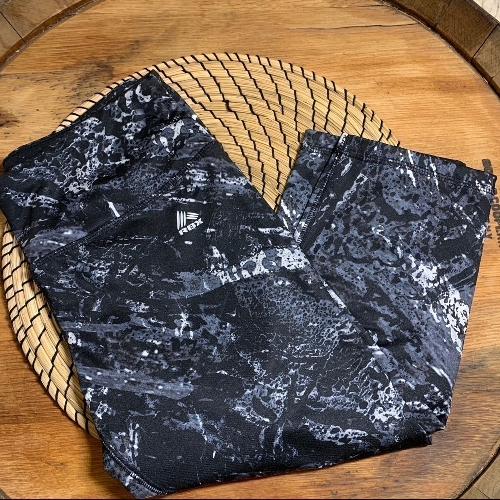 RBX | Running Crop Athletic Leggings Black White S